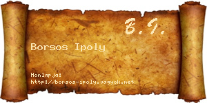 Borsos Ipoly névjegykártya